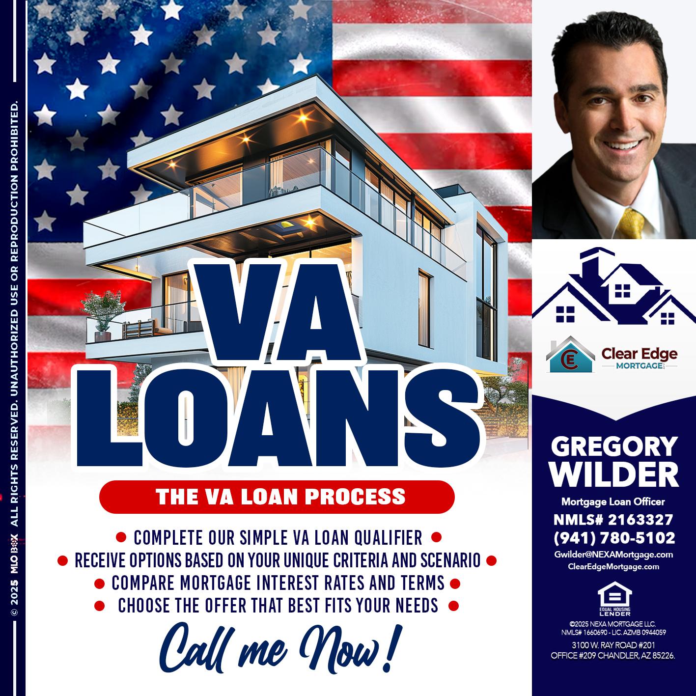VA LOANS - Gregory Wilder -Mortgage Loan Officer