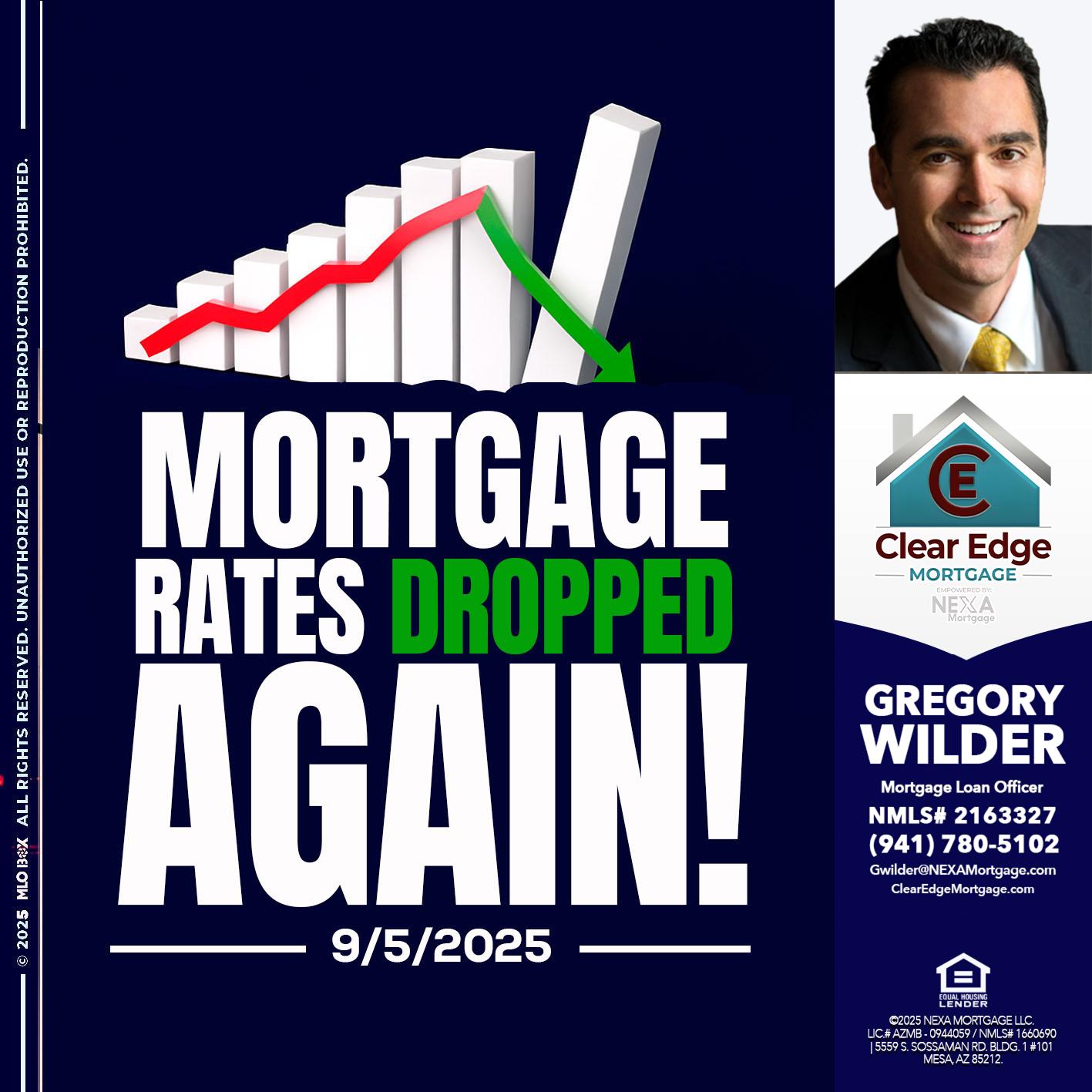 RATES DROP - Gregory Wilder -Mortgage Loan Officer