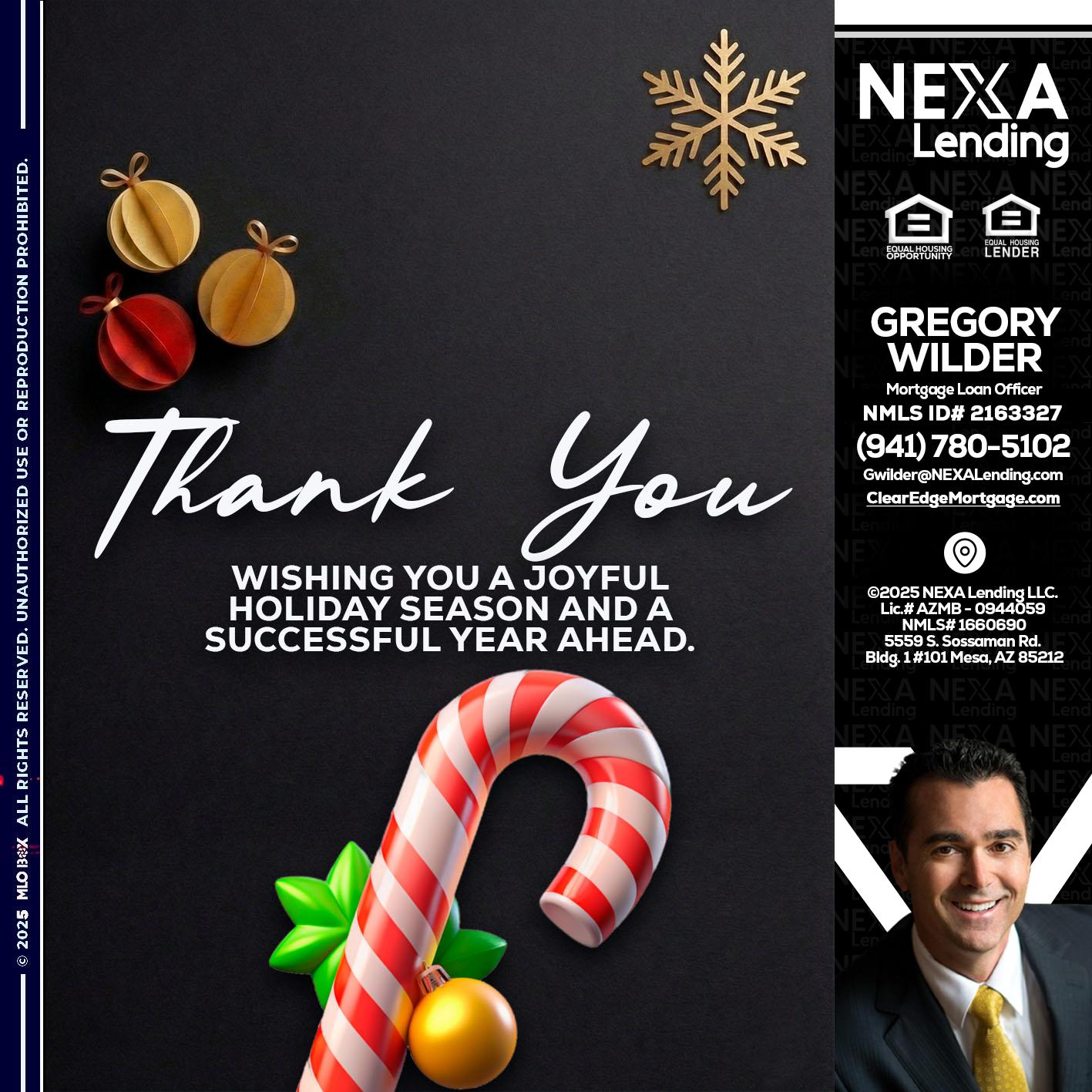 THANK YOU - Gregory Wilder -Mortgage Loan Officer