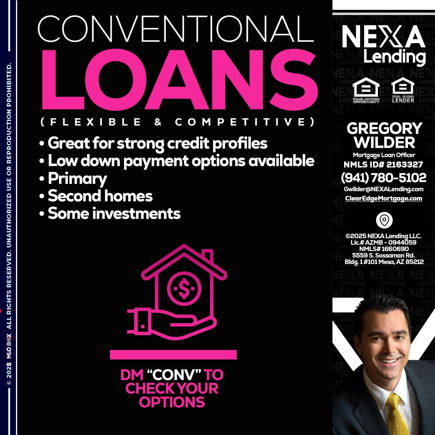 CONVENTIONAL LOANS - Gregory Wilder -Mortgage Loan Officer