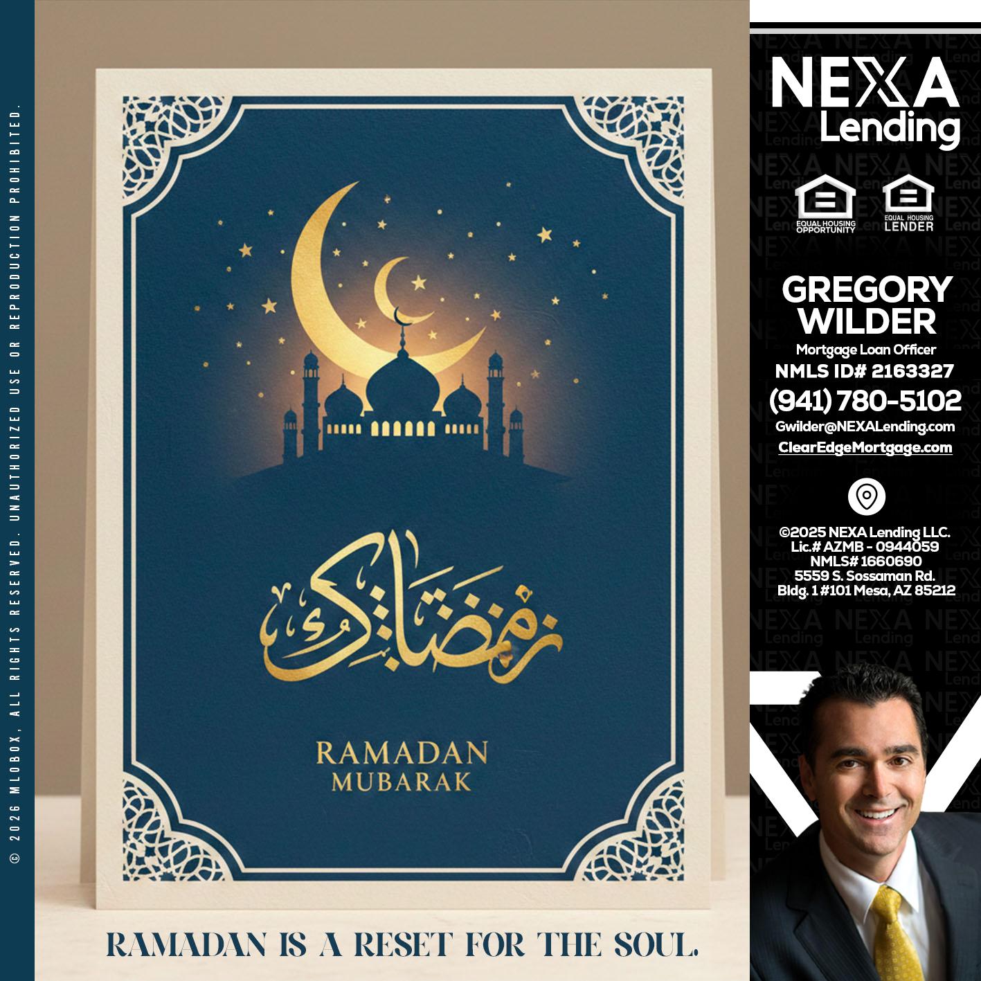 HAPPY RAMADAN - Gregory Wilder -Mortgage Loan Officer