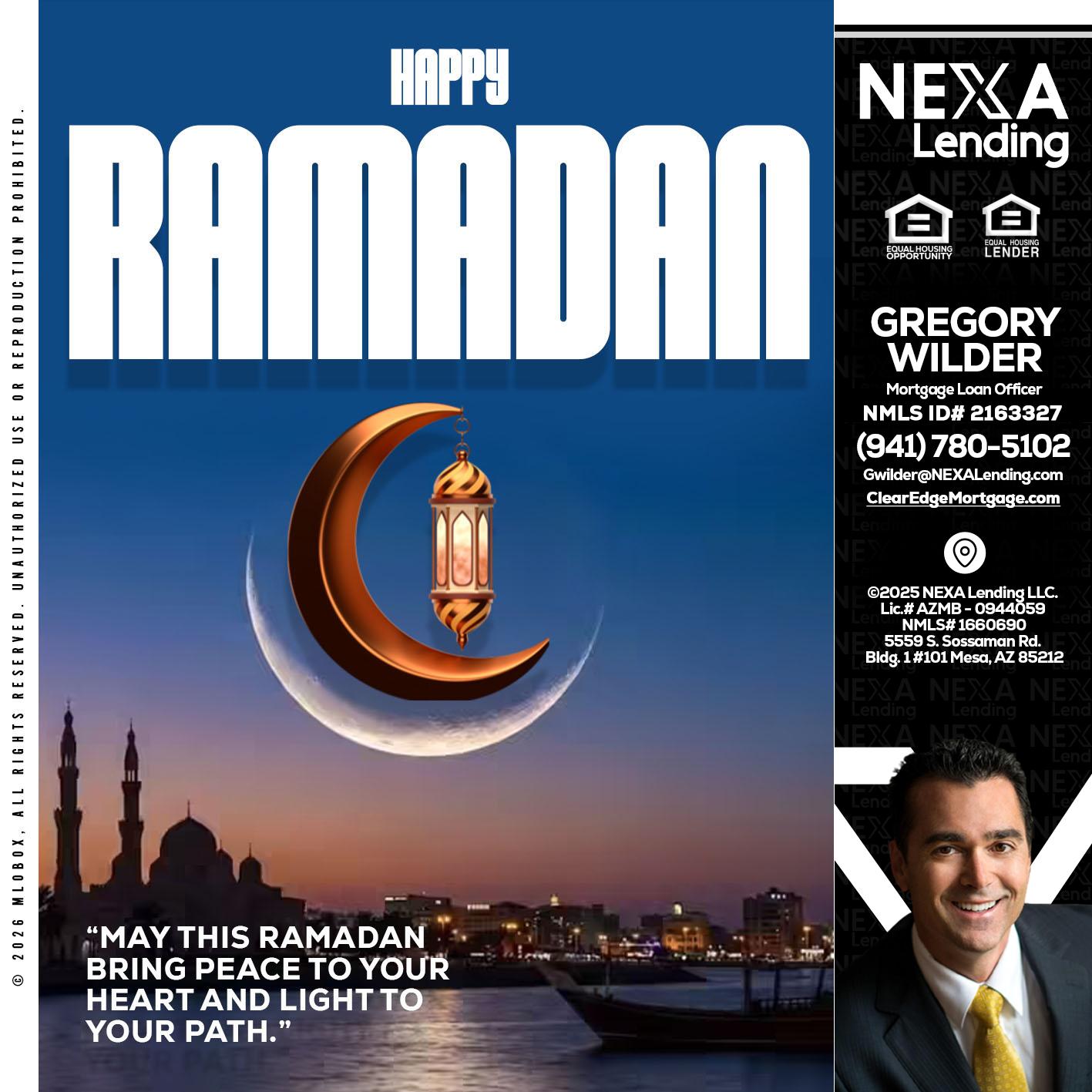 RAMADAN - Gregory Wilder -Mortgage Loan Officer