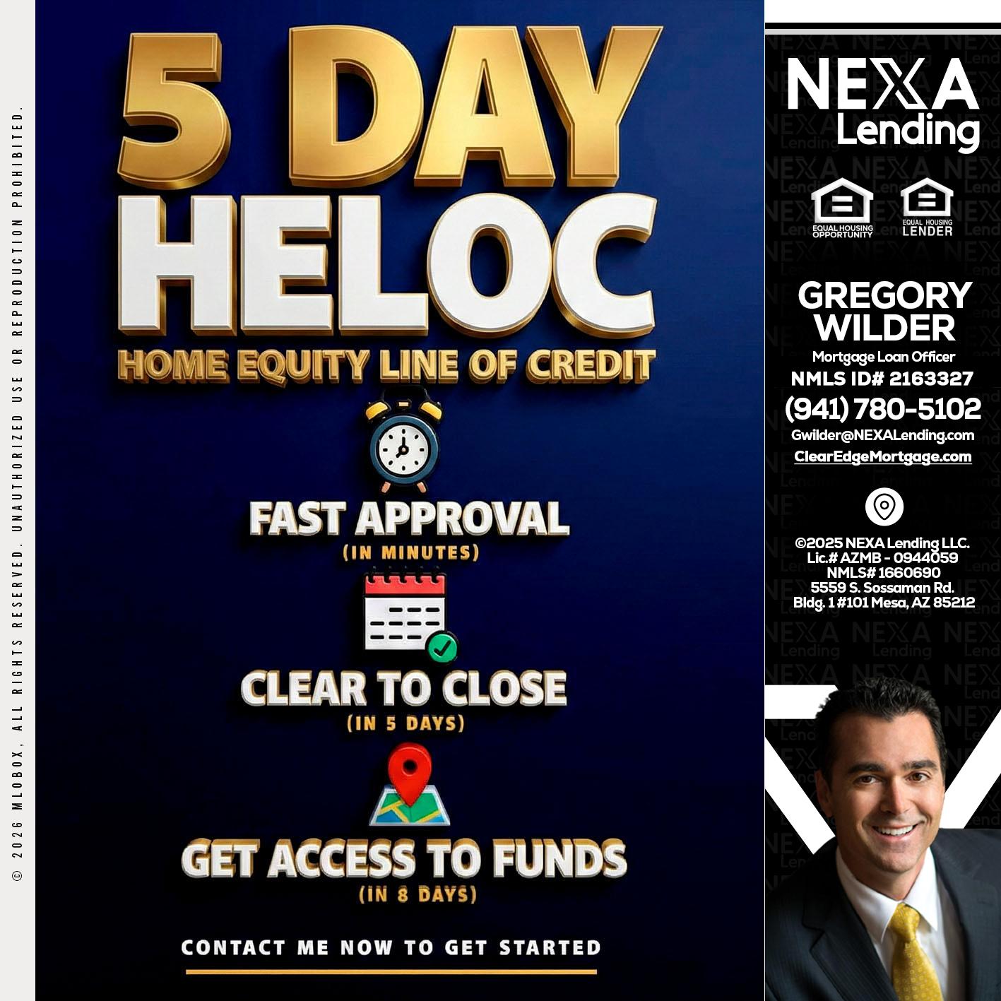 5 day hello - Gregory Wilder -Mortgage Loan Officer