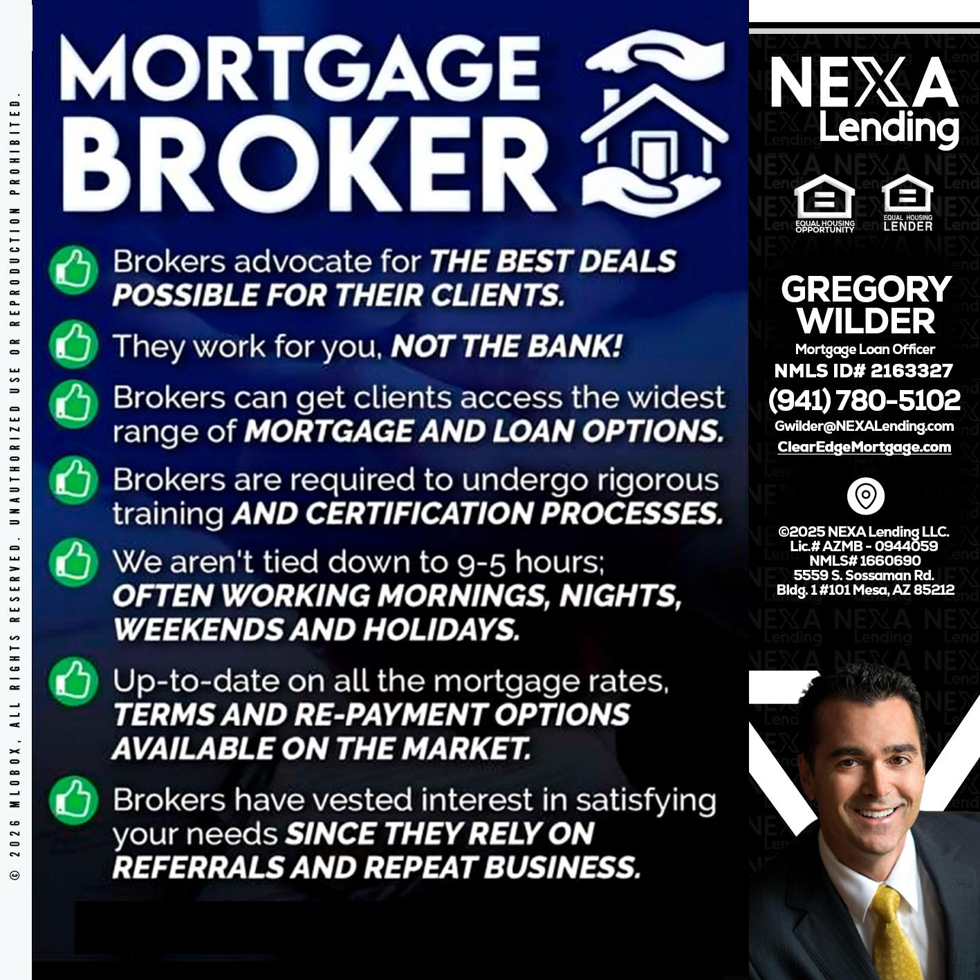 MORTGAGE BROKER - Gregory Wilder -Mortgage Loan Officer