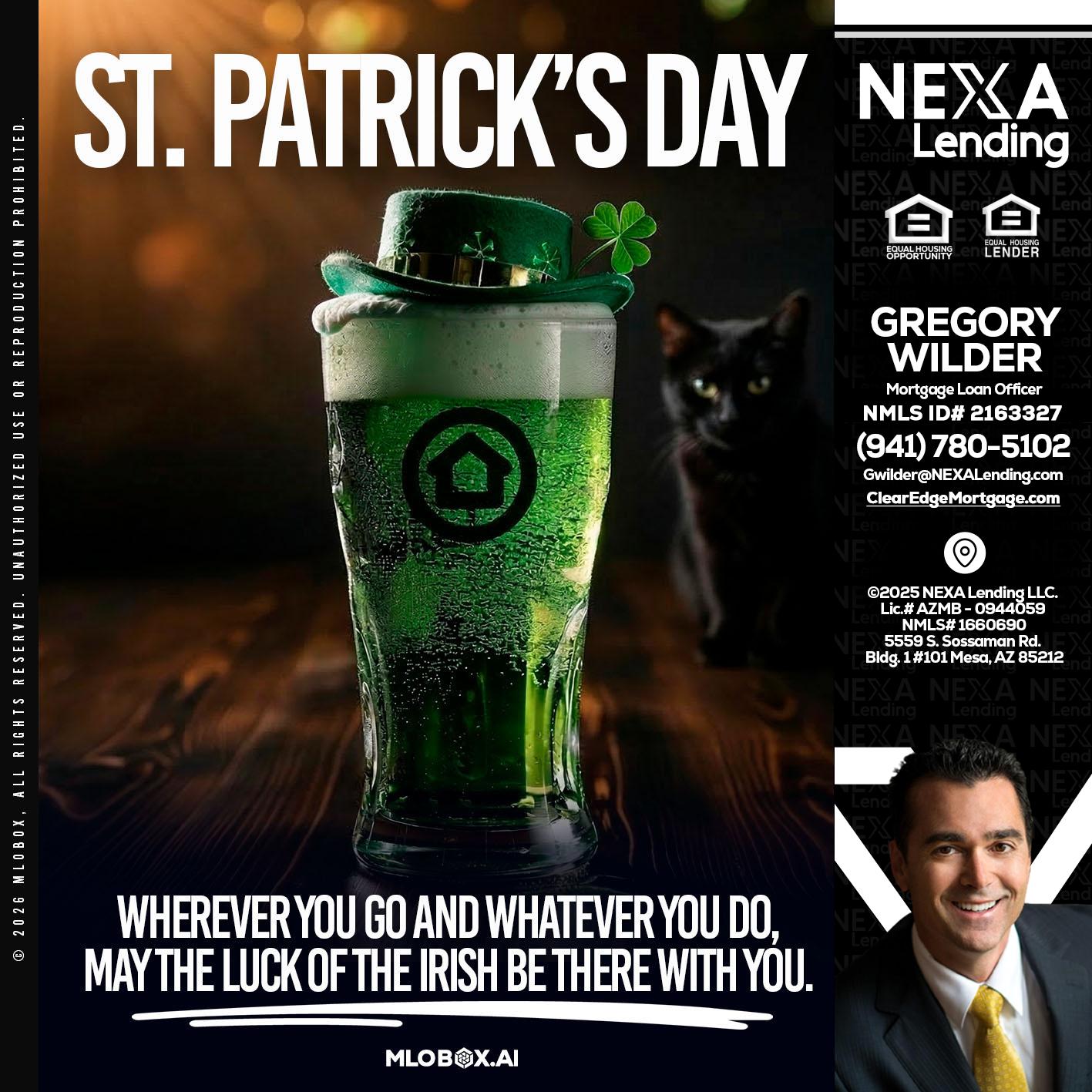st. Patricks day - Gregory Wilder -Mortgage Loan Officer