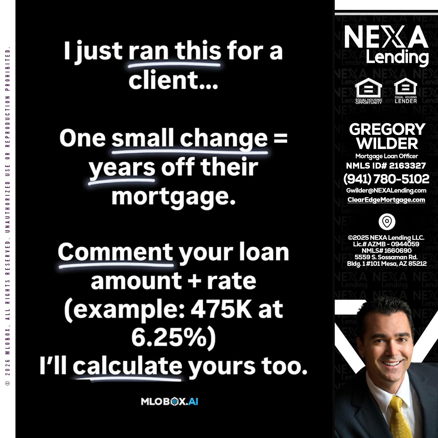 I JUST RAN - Gregory Wilder -Mortgage Loan Officer