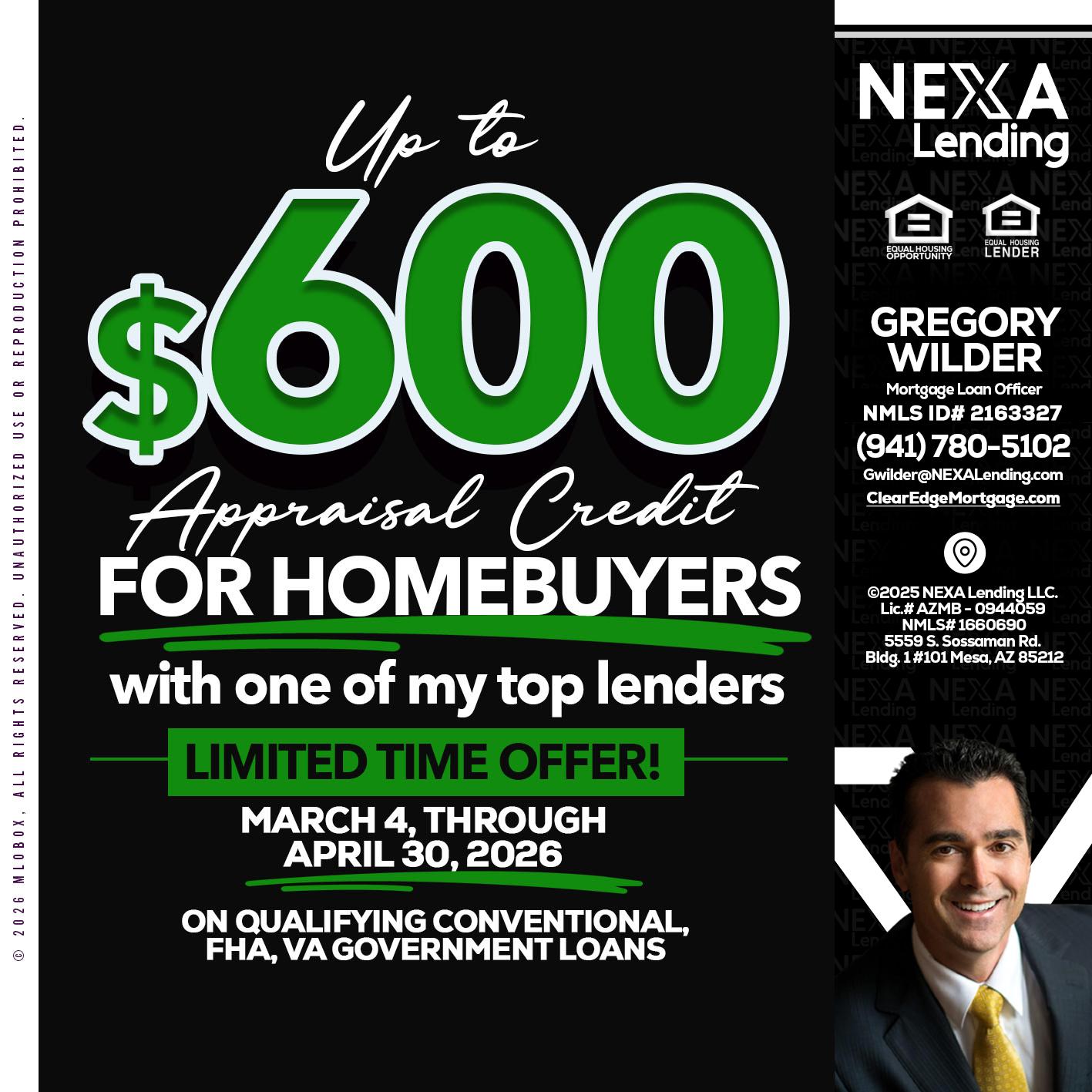 UP TO 600 - Gregory Wilder -Mortgage Loan Officer