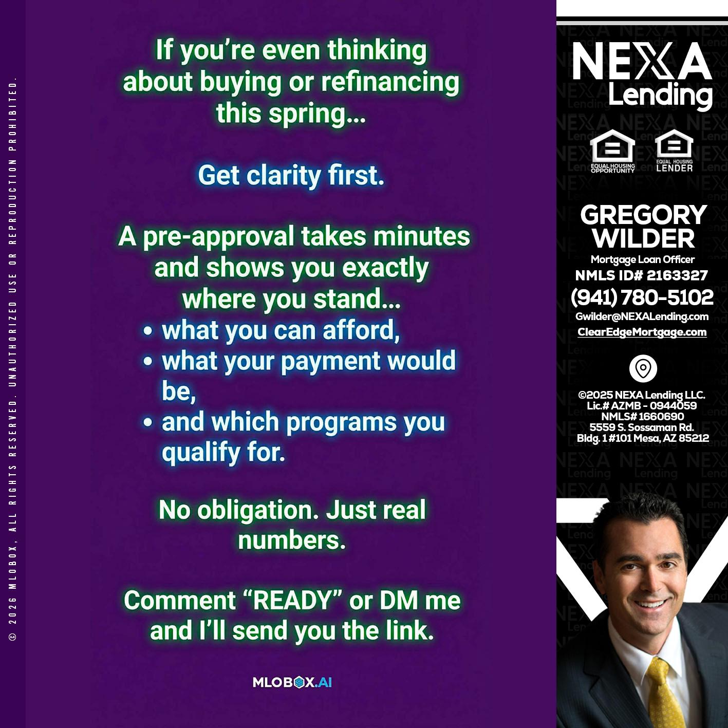 IF YOU THINKING - Gregory Wilder -Mortgage Loan Officer
