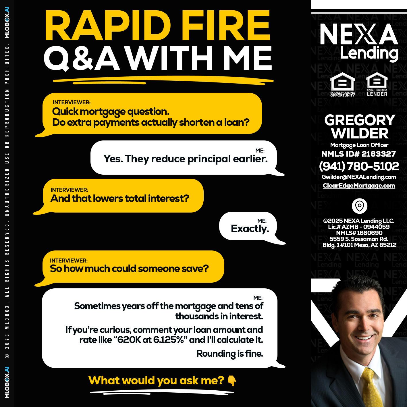RAPID FIRE QA - Gregory Wilder -Mortgage Loan Officer