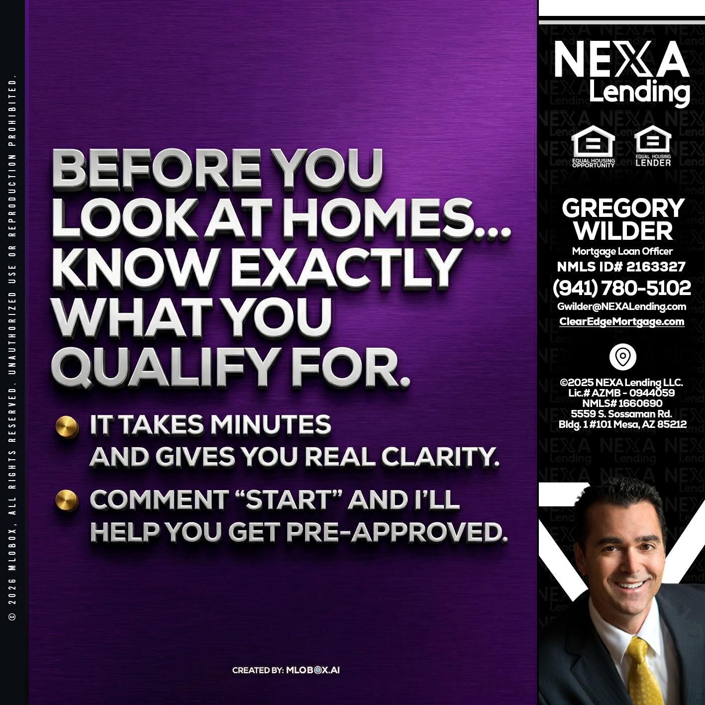 BEFORE YOU - Gregory Wilder -Mortgage Loan Officer