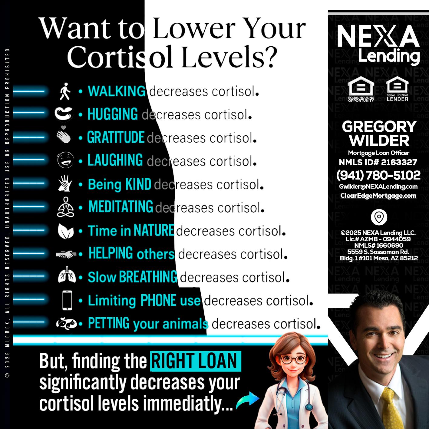 Want to lower Your Cortisol Levels? - Gregory Wilder -Mortgage Loan Officer