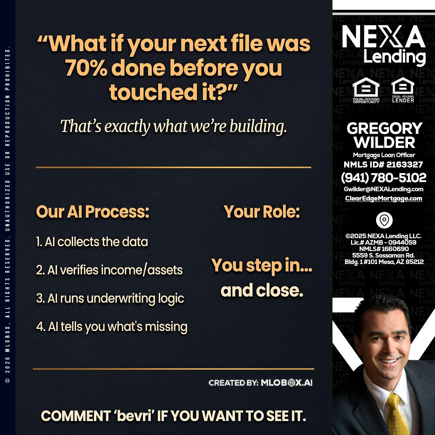 WHAT IF YOUR - Gregory Wilder -Mortgage Loan Officer