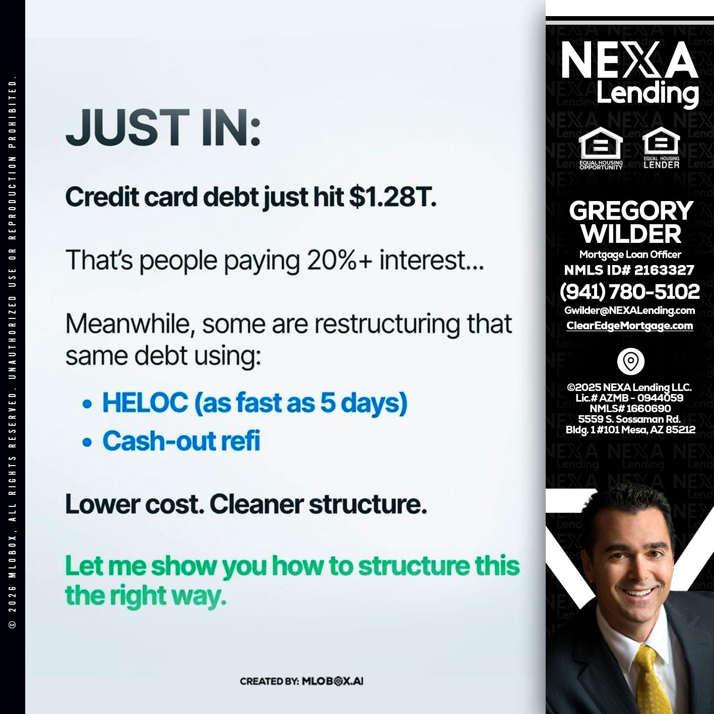 JUST IN - Gregory Wilder -Mortgage Loan Officer