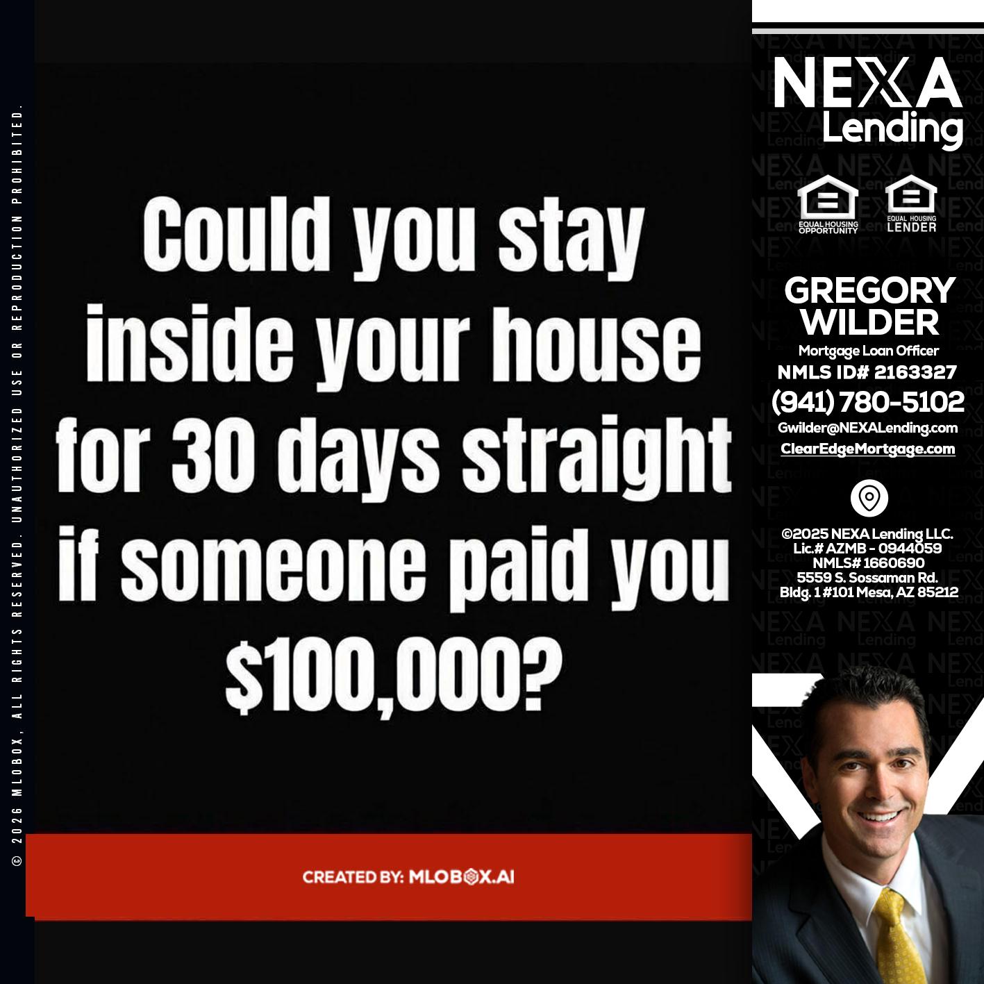 COULD YOU STAY - Gregory Wilder -Mortgage Loan Officer