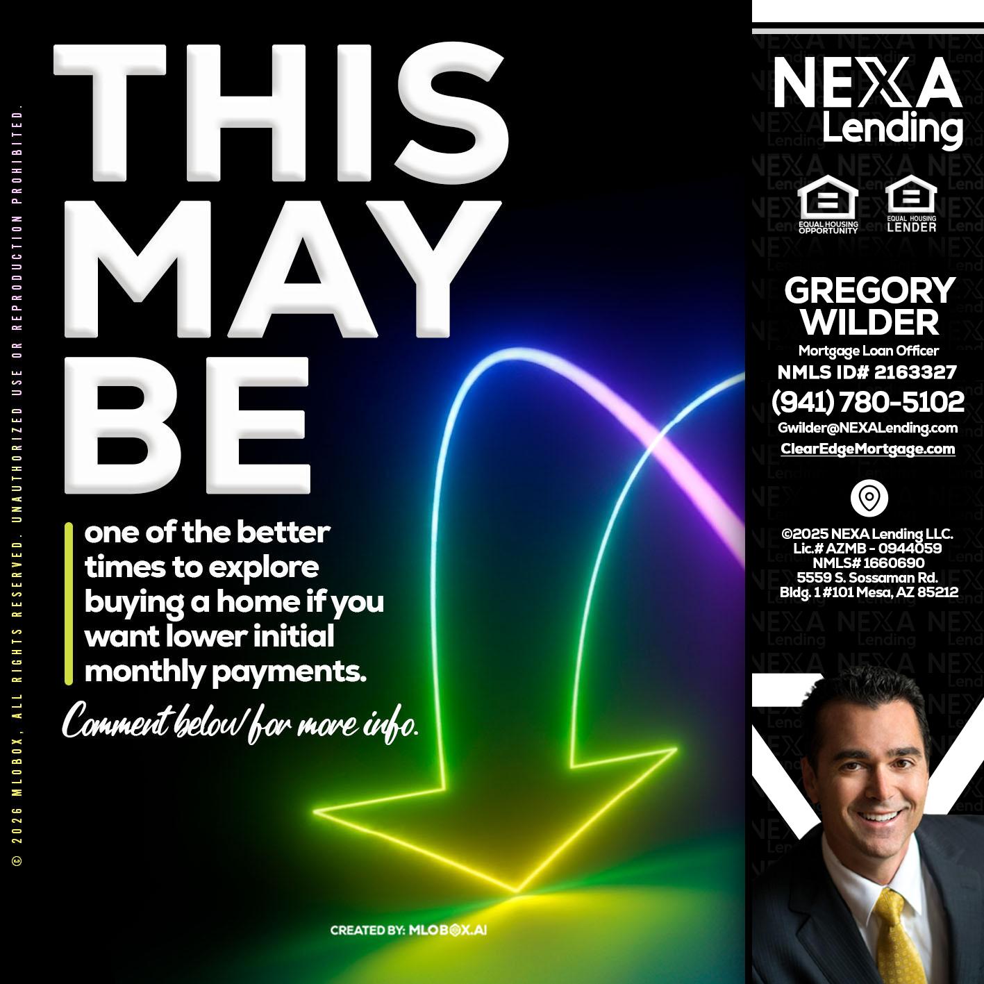 THIS MAY BE - Gregory Wilder -Mortgage Loan Officer