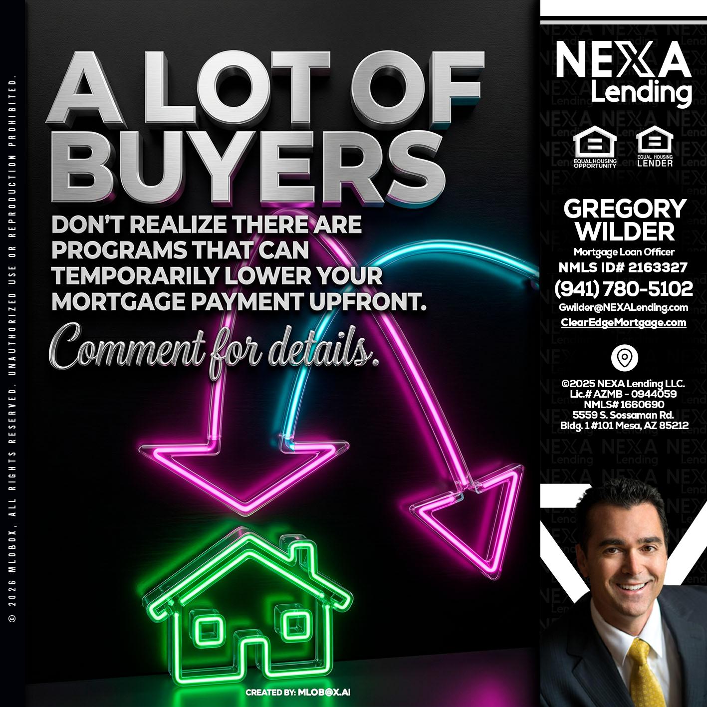 A LOT OF BUYERS - Gregory Wilder -Mortgage Loan Officer