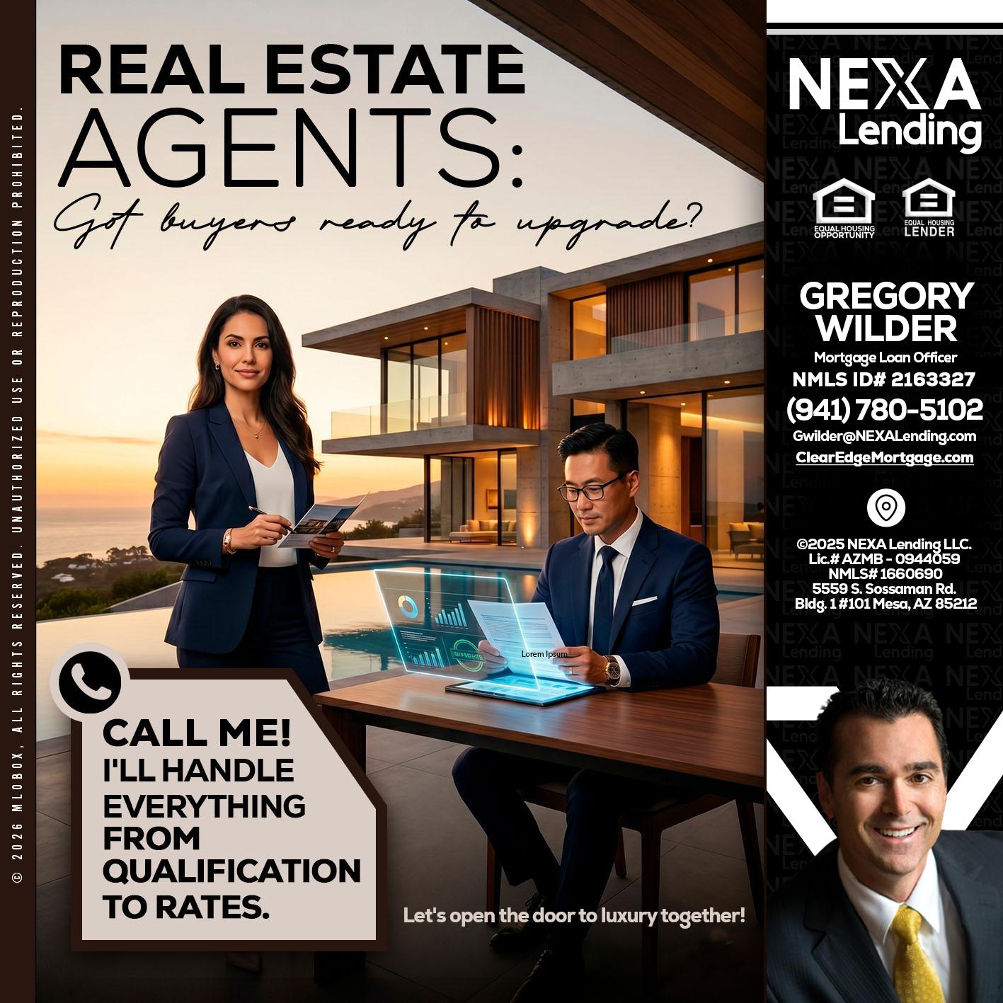 REAL ESTATE AGENTS - Gregory Wilder -Mortgage Loan Officer