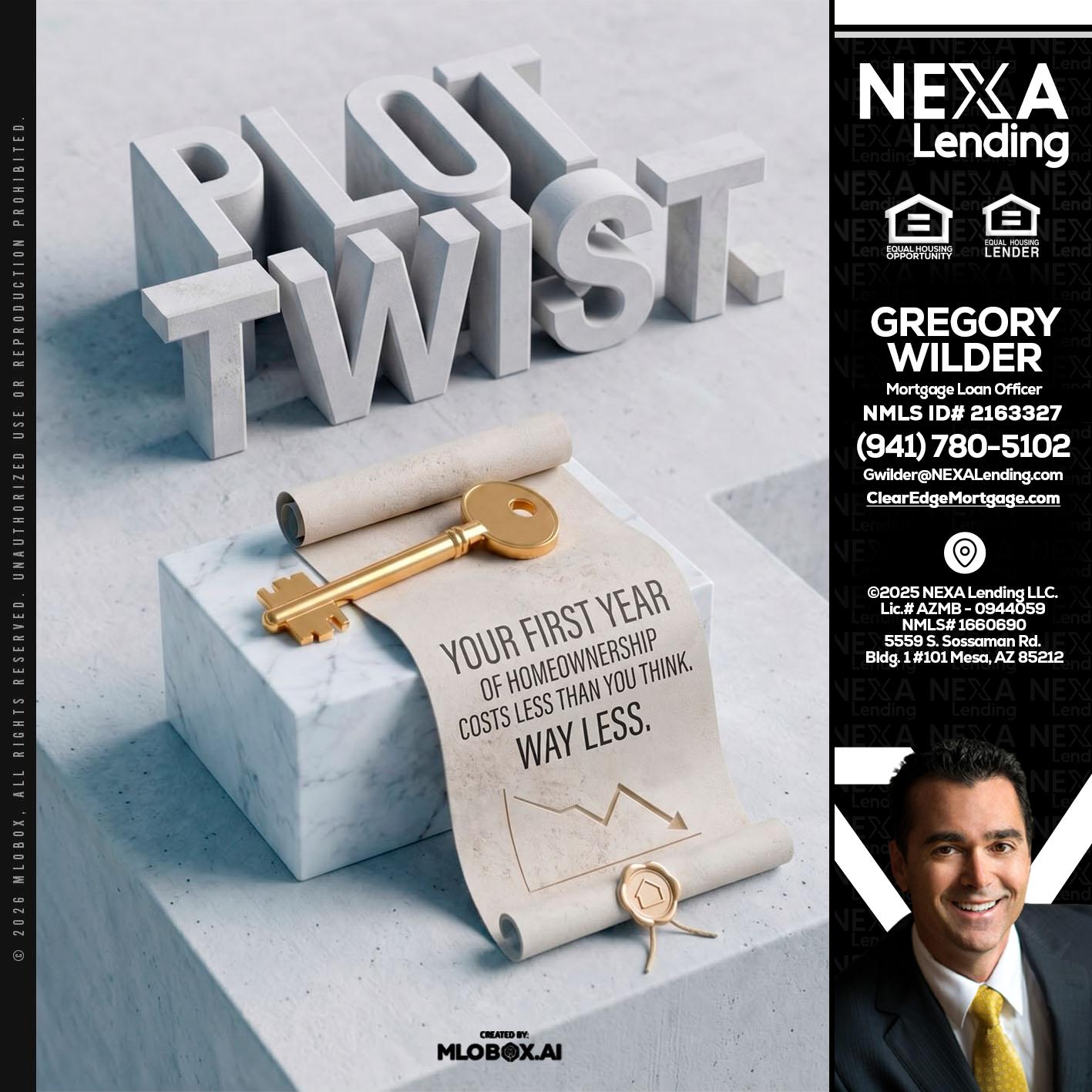 PLOT TWIST - Gregory Wilder -Mortgage Loan Officer