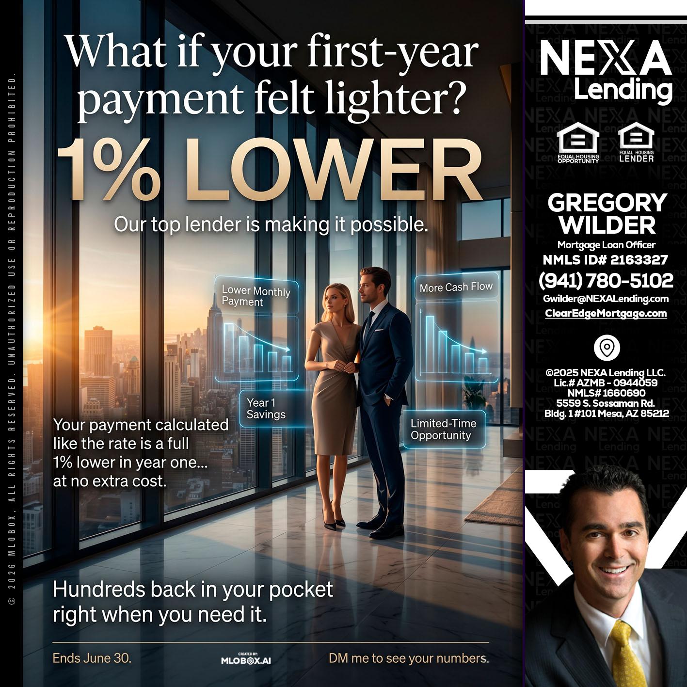 1% LOWER - Gregory Wilder -Mortgage Loan Officer