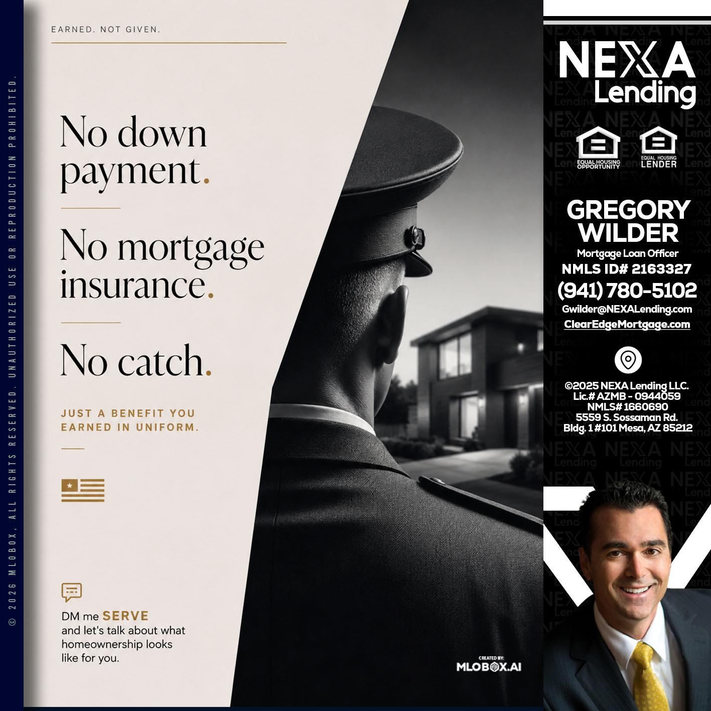 NO DOWN PAYMENT - Gregory Wilder -Mortgage Loan Officer