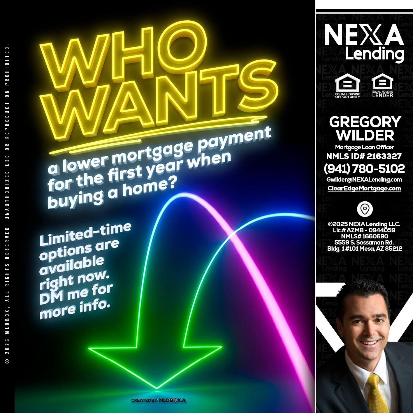 WHO WANTS - Gregory Wilder -Mortgage Loan Officer