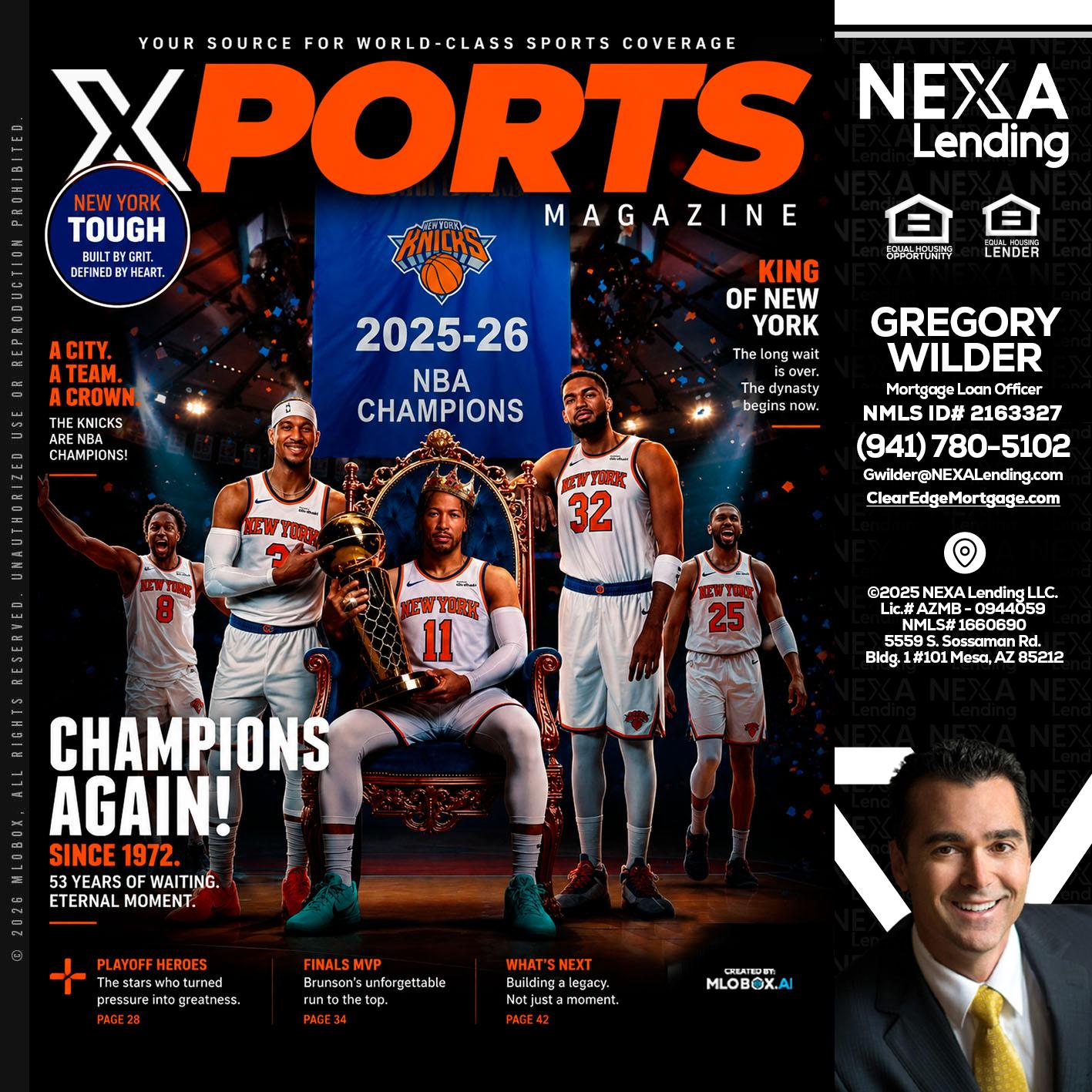 XPORTS MAGAZINE - Gregory Wilder -Mortgage Loan Officer