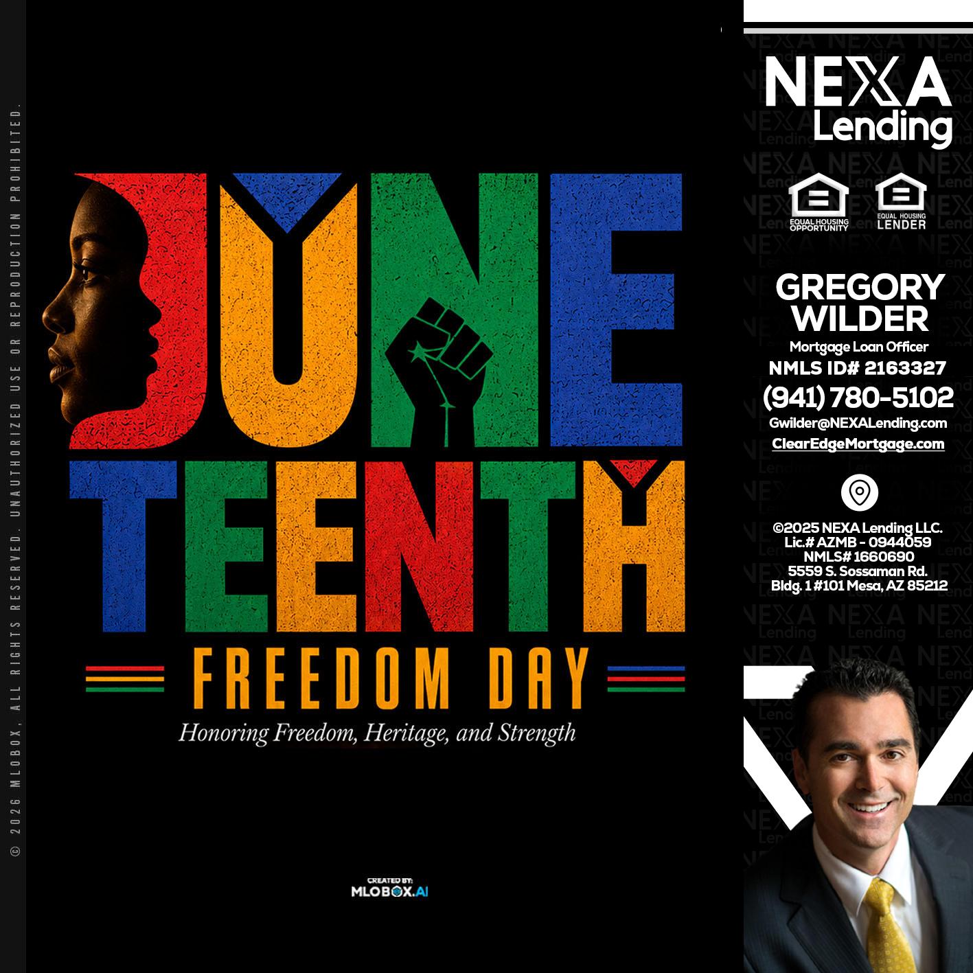 Juneteenth - Gregory Wilder -Mortgage Loan Officer