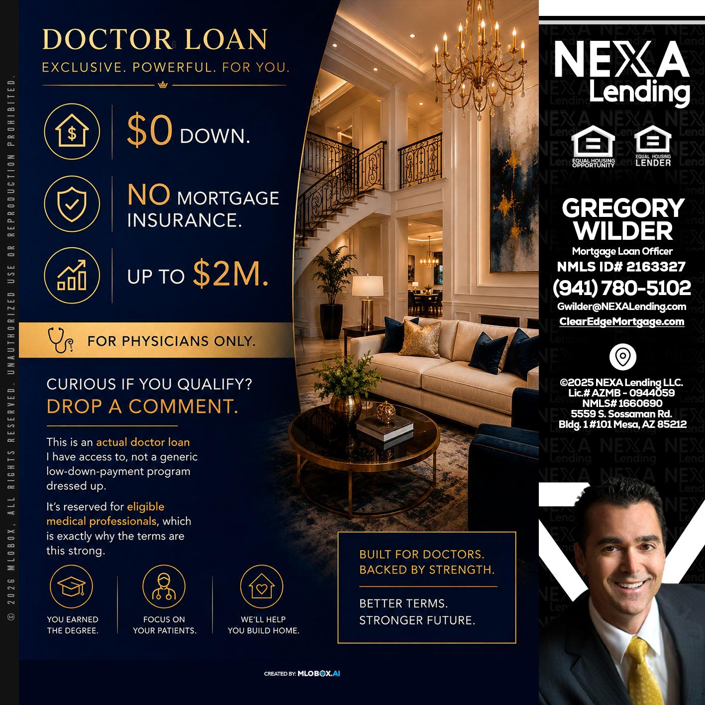 DOCTOR LOANS - Gregory Wilder -Mortgage Loan Officer