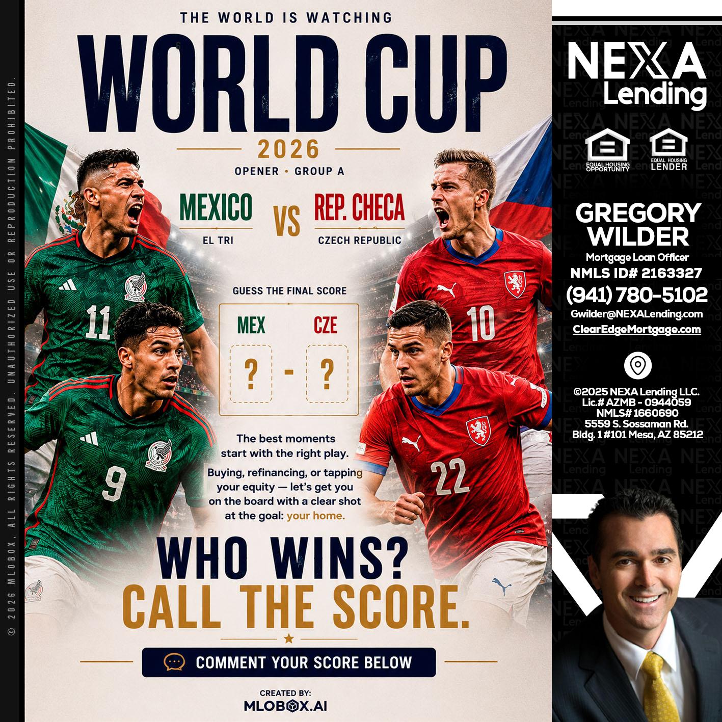 WORLD CUP 2026 - Gregory Wilder -Mortgage Loan Officer