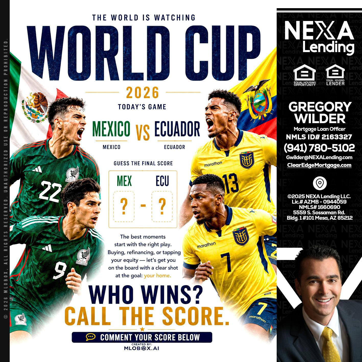WORLD CUP 2026 - Gregory Wilder -Mortgage Loan Officer