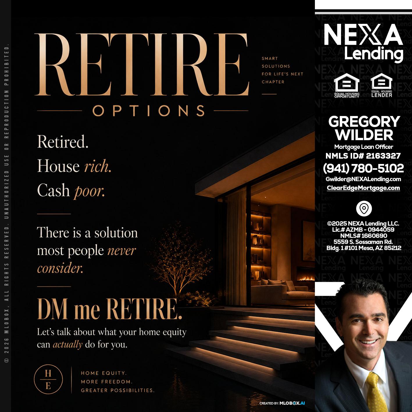 RETIRE LOANS - Gregory Wilder -Mortgage Loan Officer