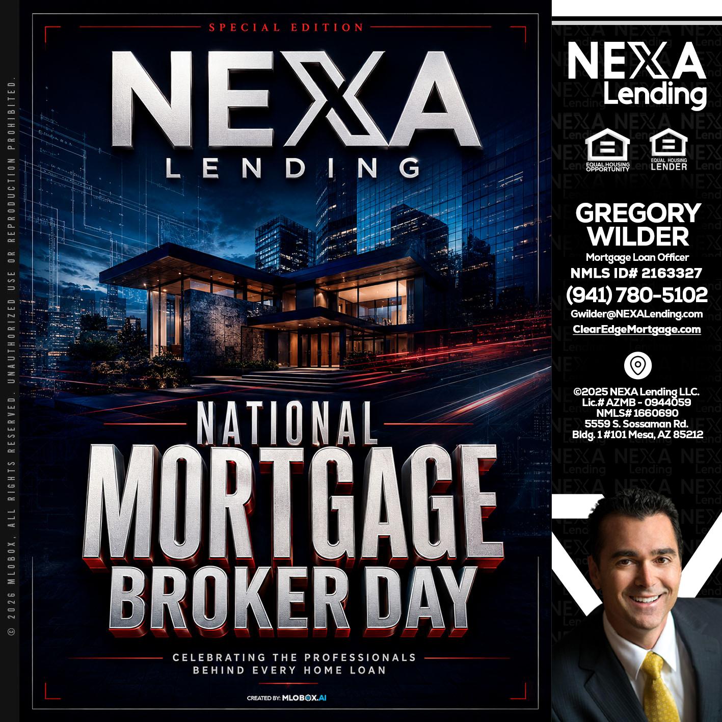 NATIONAL MORTGAGE BROKER DAY - Gregory Wilder -Mortgage Loan Officer
