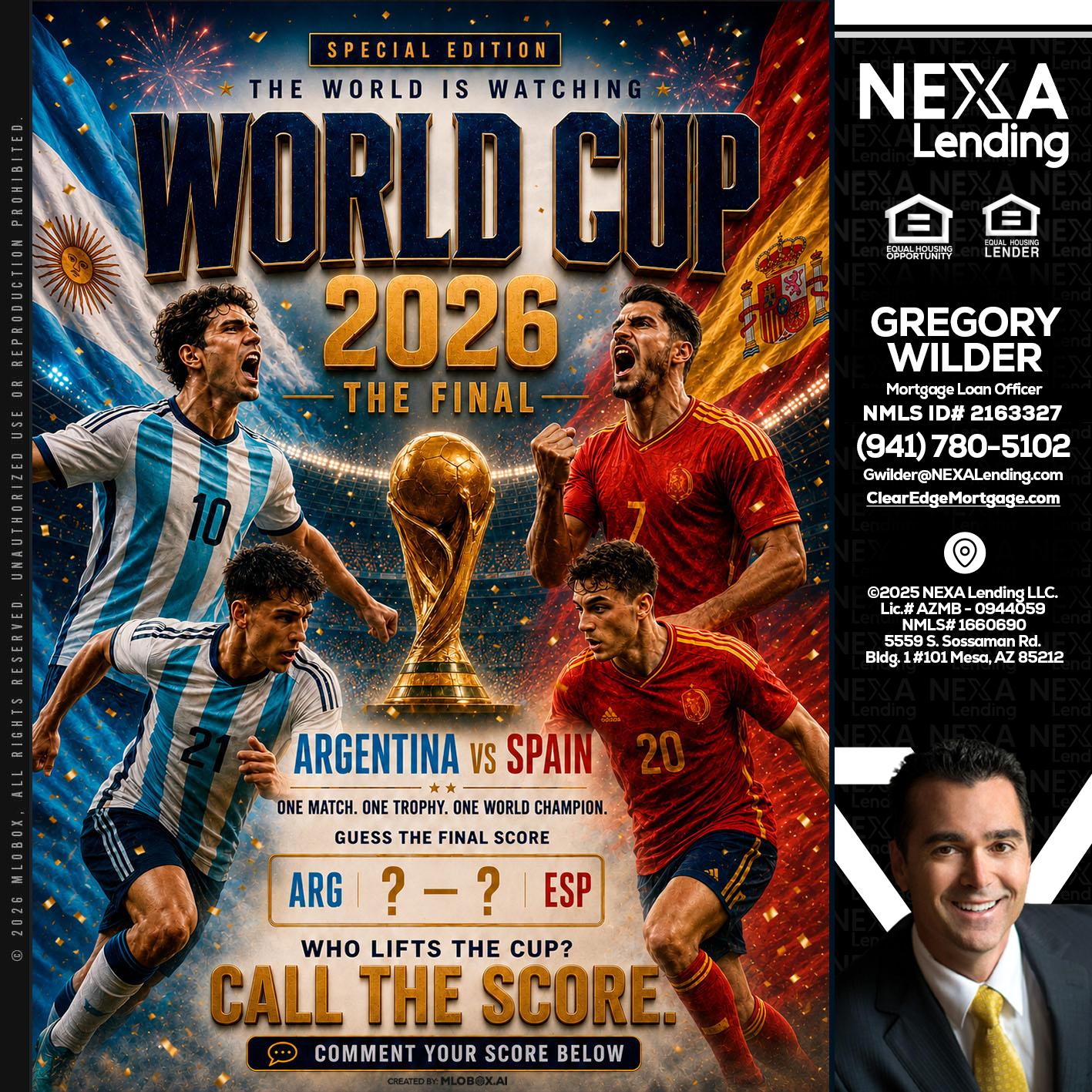 World Cup 2026 finals - Gregory Wilder -Mortgage Loan Officer