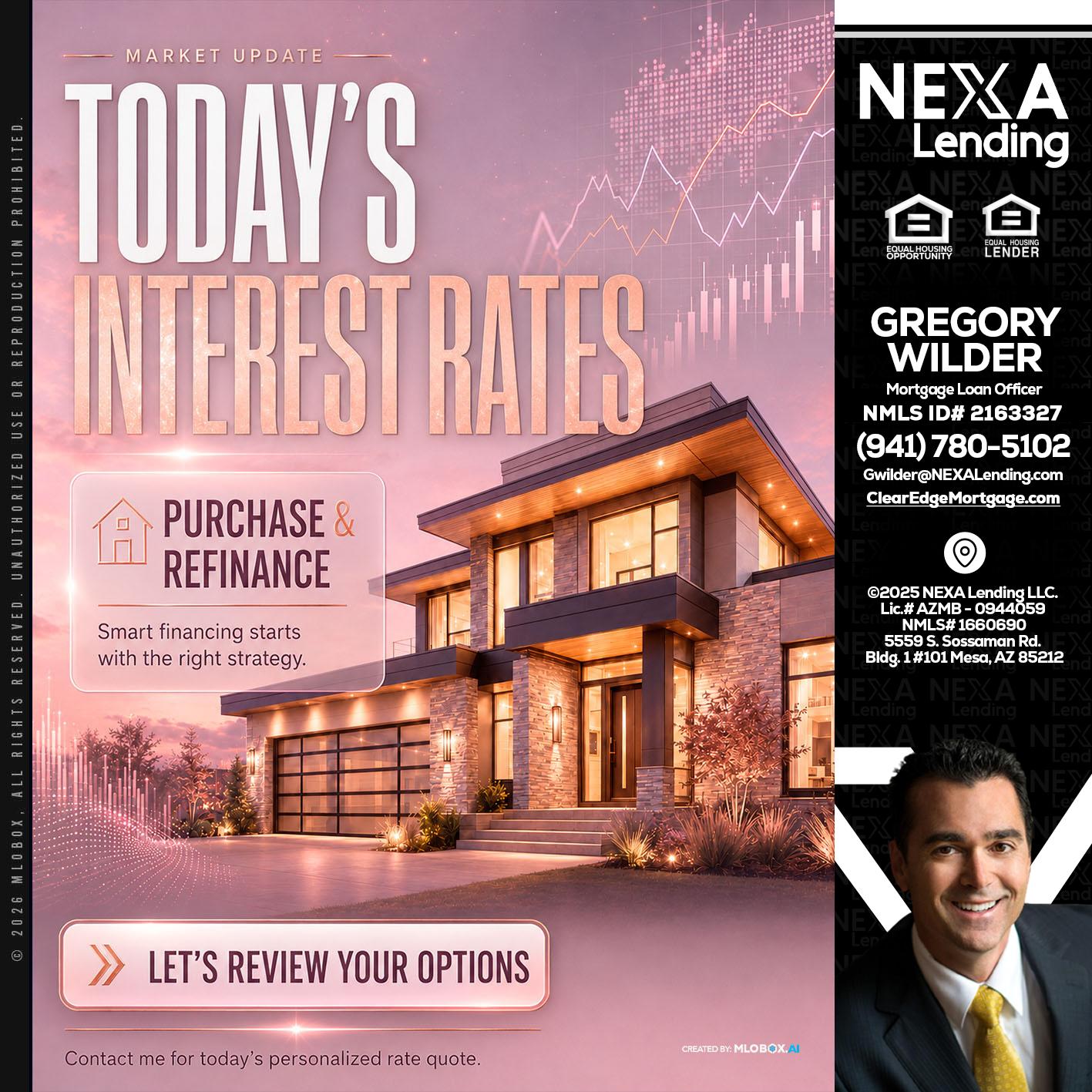 todays interest rates - Gregory Wilder -Mortgage Loan Officer