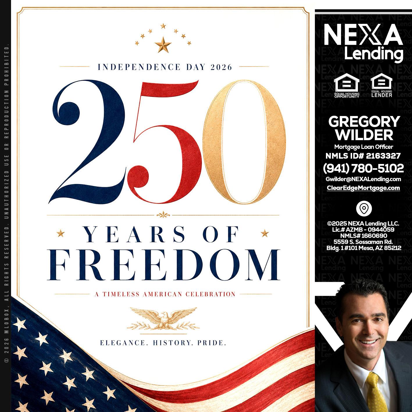 250 YEARS - Gregory Wilder -Mortgage Loan Officer