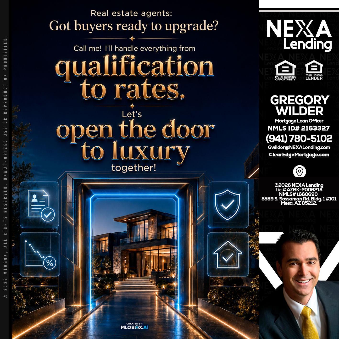 QUALIFICATION TO RATES - Gregory Wilder -Mortgage Loan Officer