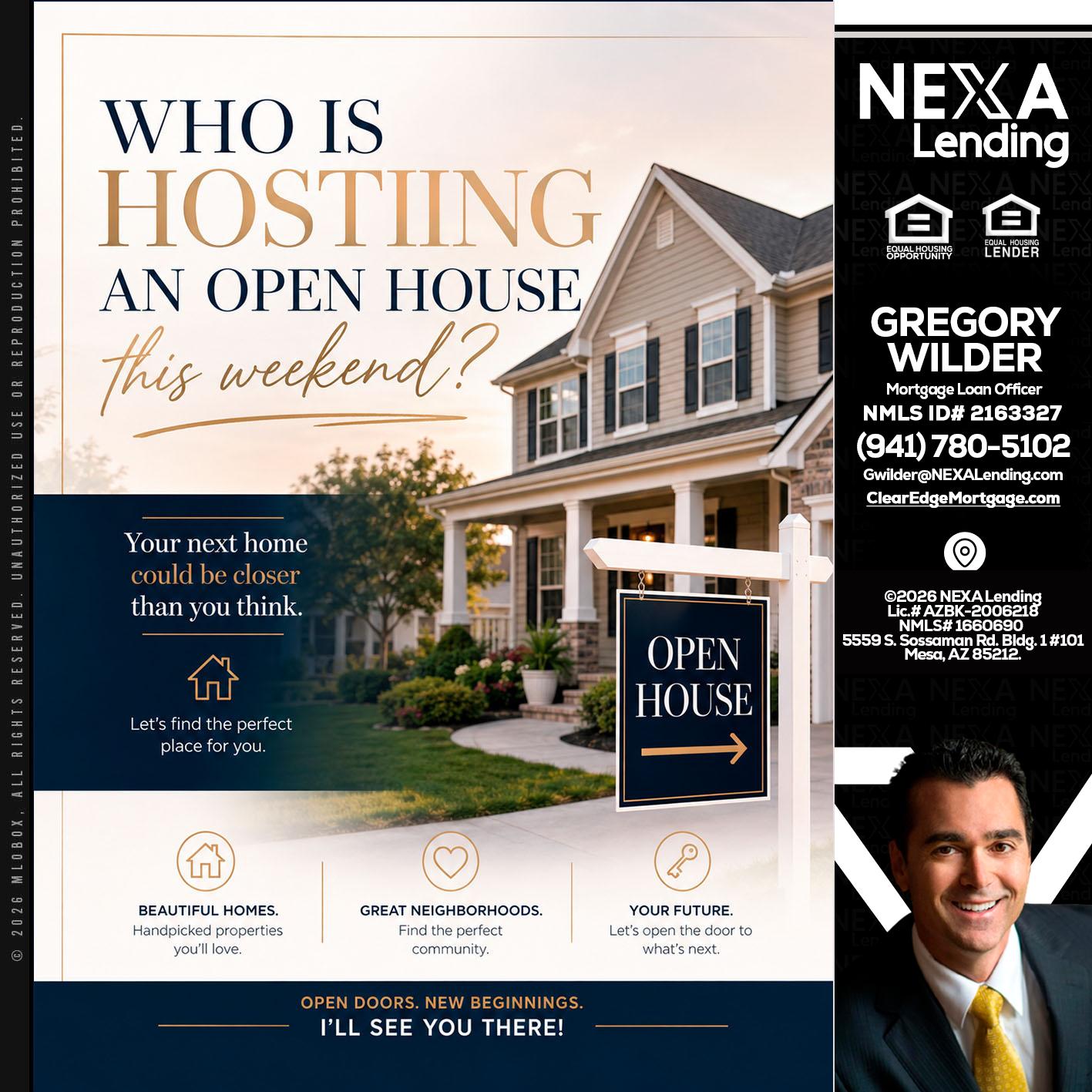 WHOS HOSTING - Gregory Wilder -Mortgage Loan Officer