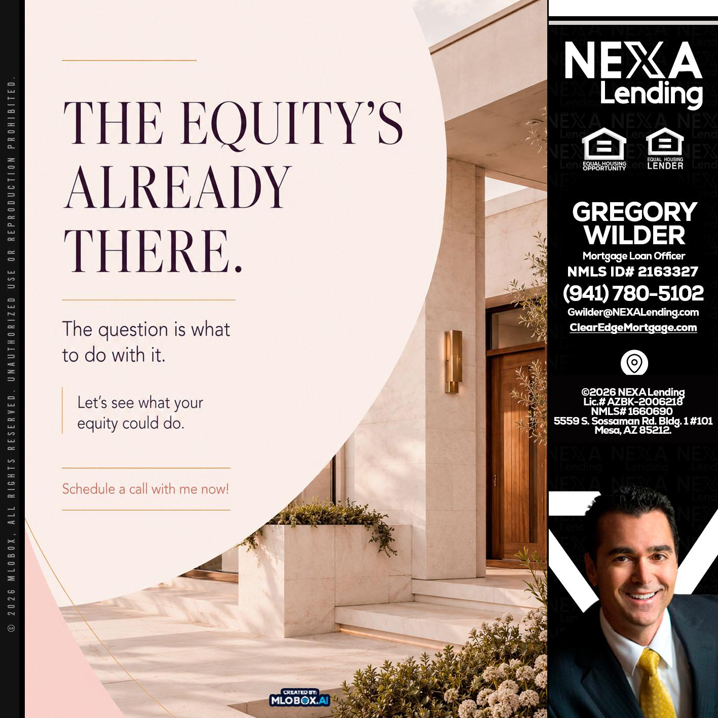 THE EQUITY'S - Gregory Wilder -Mortgage Loan Officer