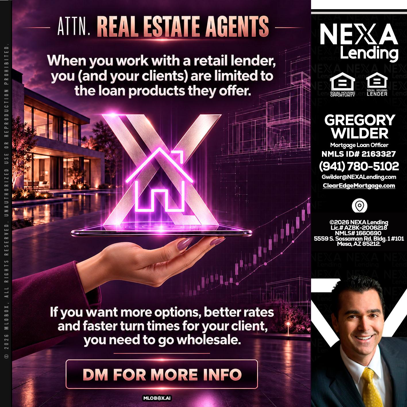 REAL ESTATE AGENTS - Gregory Wilder -Mortgage Loan Officer